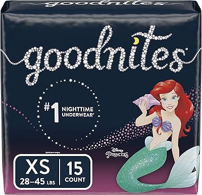 GoodNites Bedtime Bedwetting Underwear for Girls, XS, 15 Ct. (Packaging May Vary)