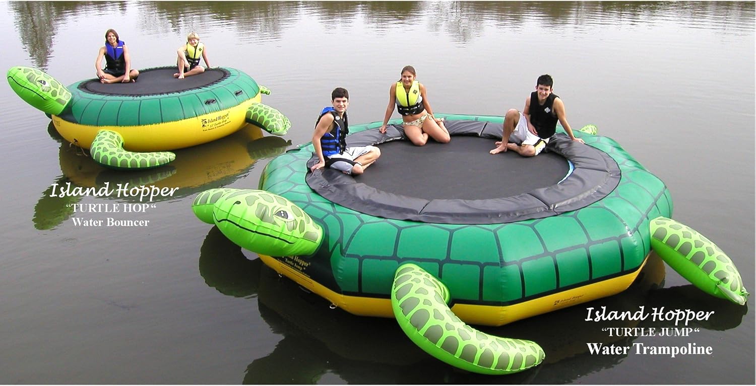 Amazon.com : Island Hopper 15' Turtle Jump Water Trampoline : Sports ...