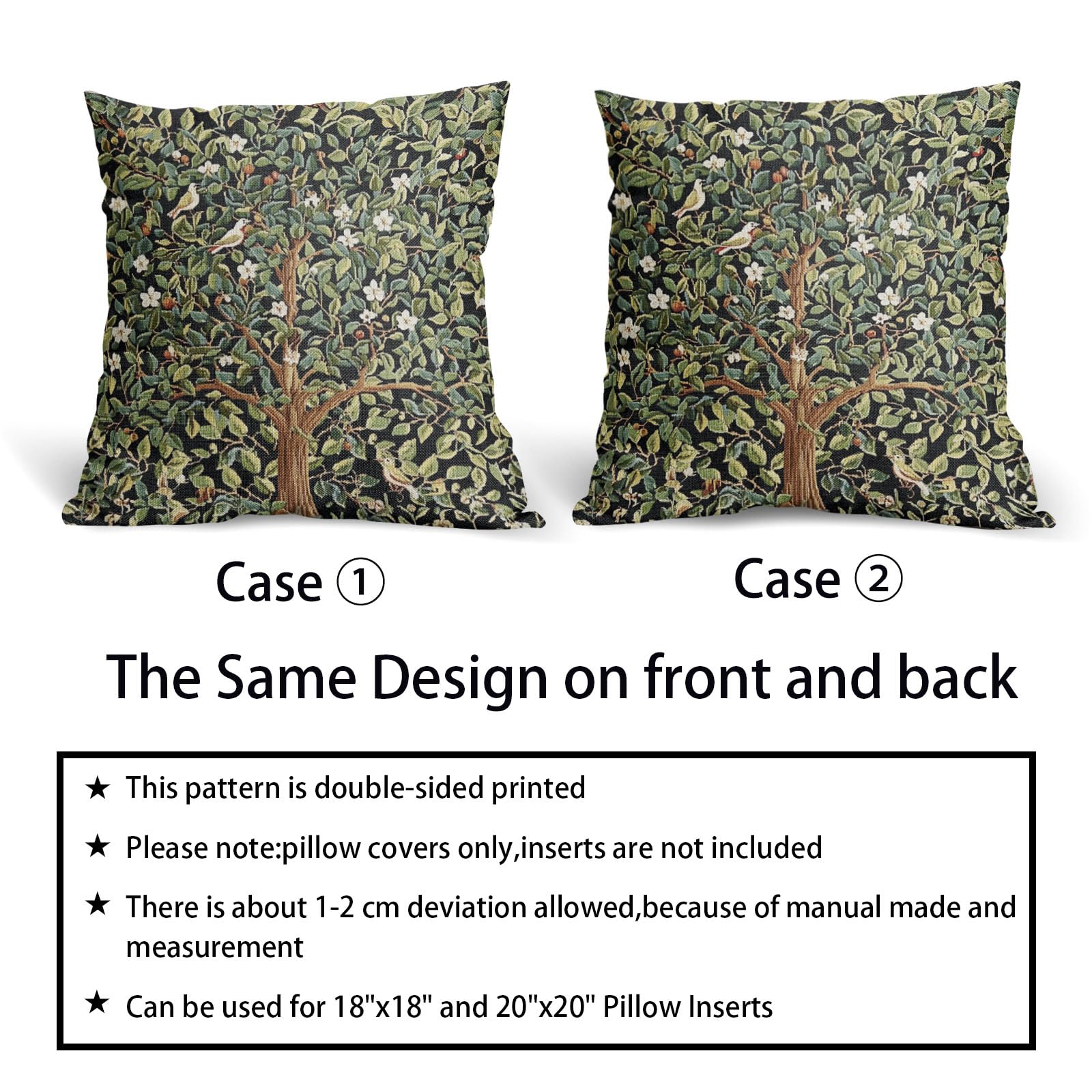 richhome Set di 2 federe per cuscini con fiori rustici, 61 x 61 cm, acquerello, Yellwo, rosa, blu, floreale, per ragazze, adolescenti, donne, retrò, scozzese, giardino, piante, decorazione, per
