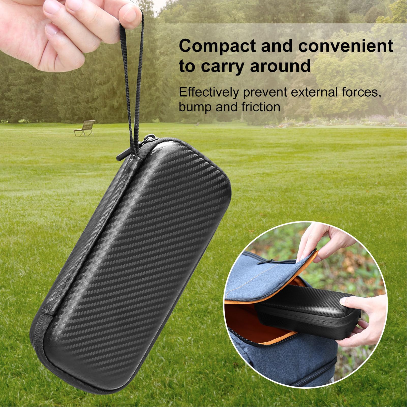 Denash Protective EVA Storage Bag, Lightweight Portable Carrying Case for OSMO Pocket 3 with Wrist Strap, Shockproof and Splashproof Action Camera Accessories