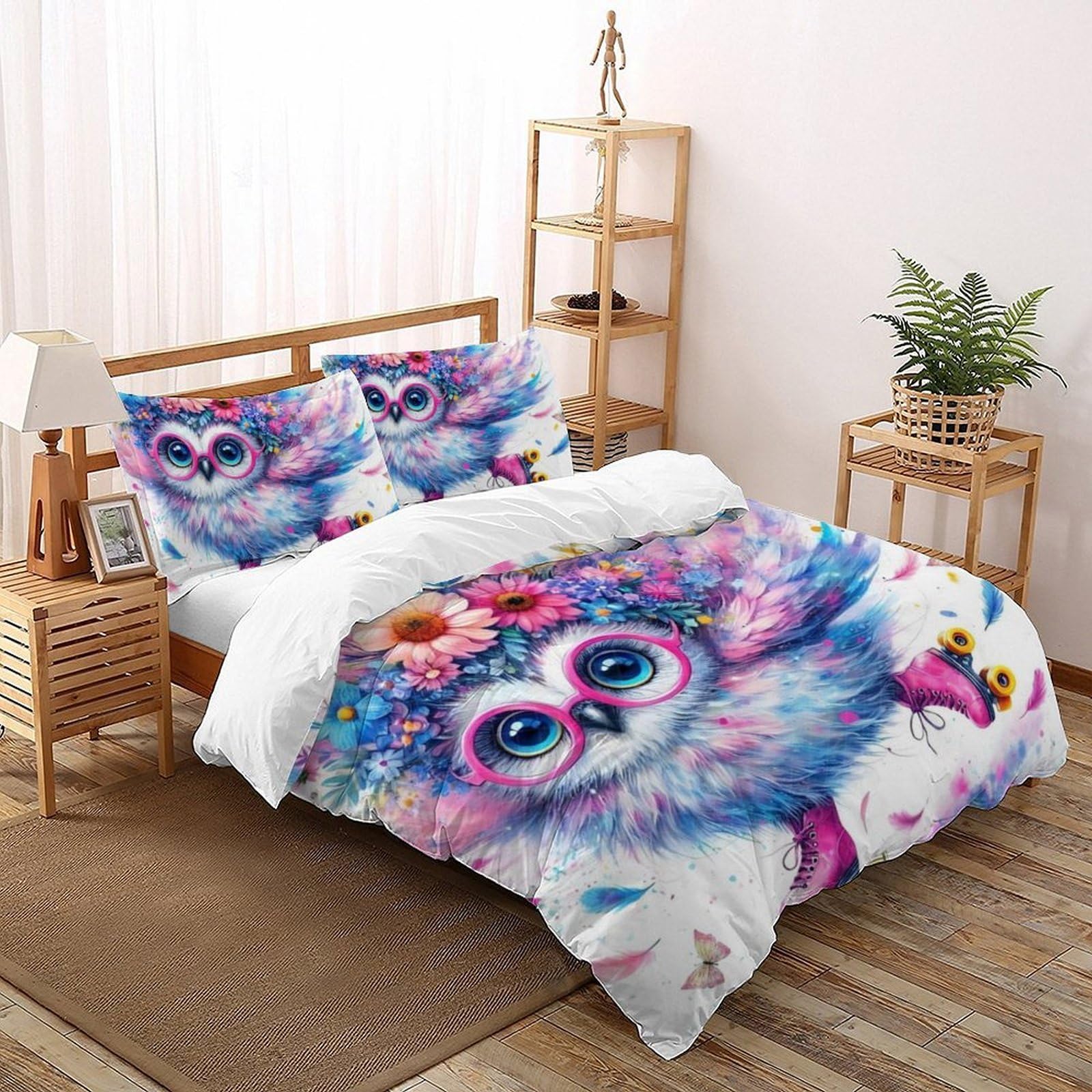 Housse de couette 3D enfant 2 pièces lit king fermeture éclair douce