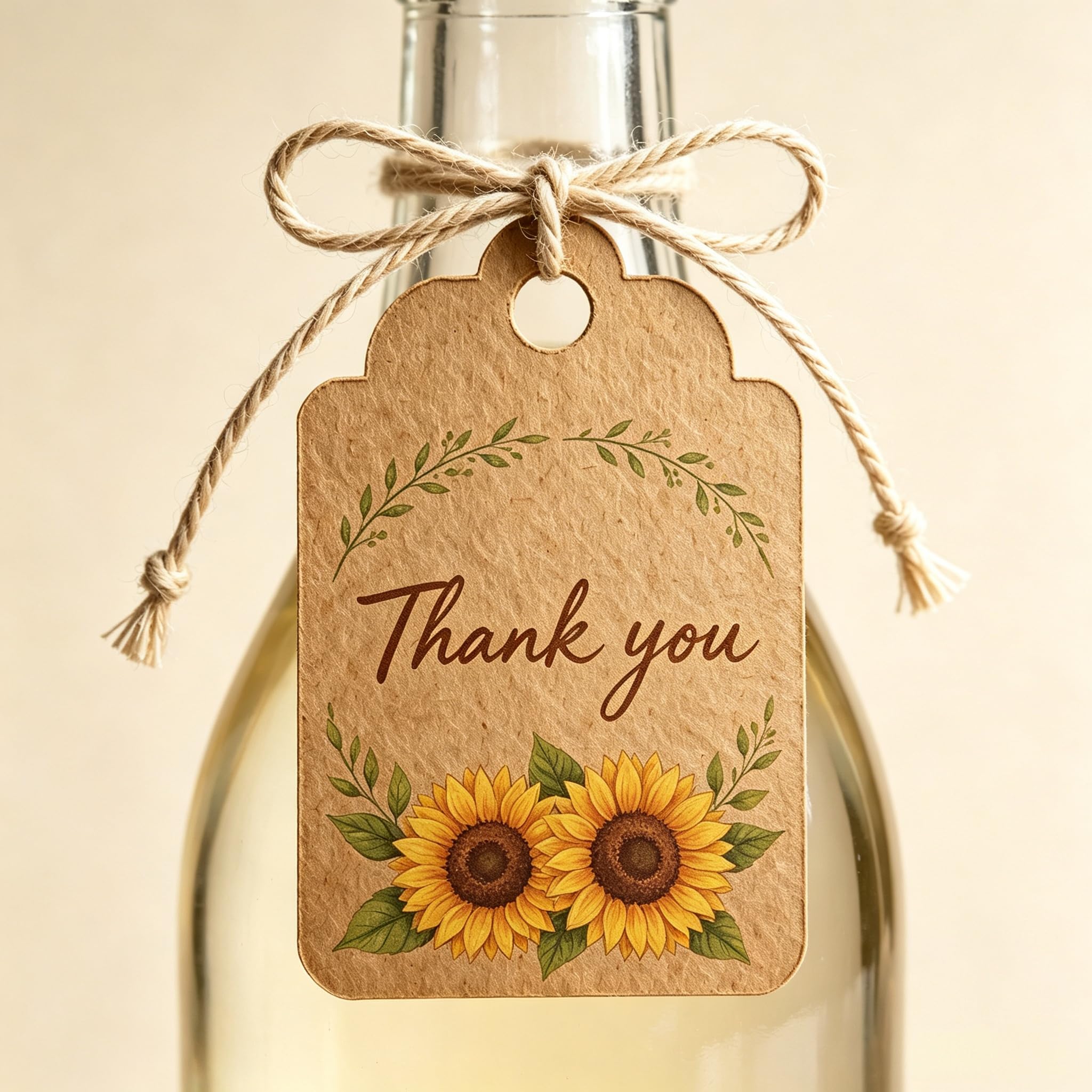Custom Gift Tags with String, Personalized Hang Tags for Business Logo, Wedding (Rectangular)