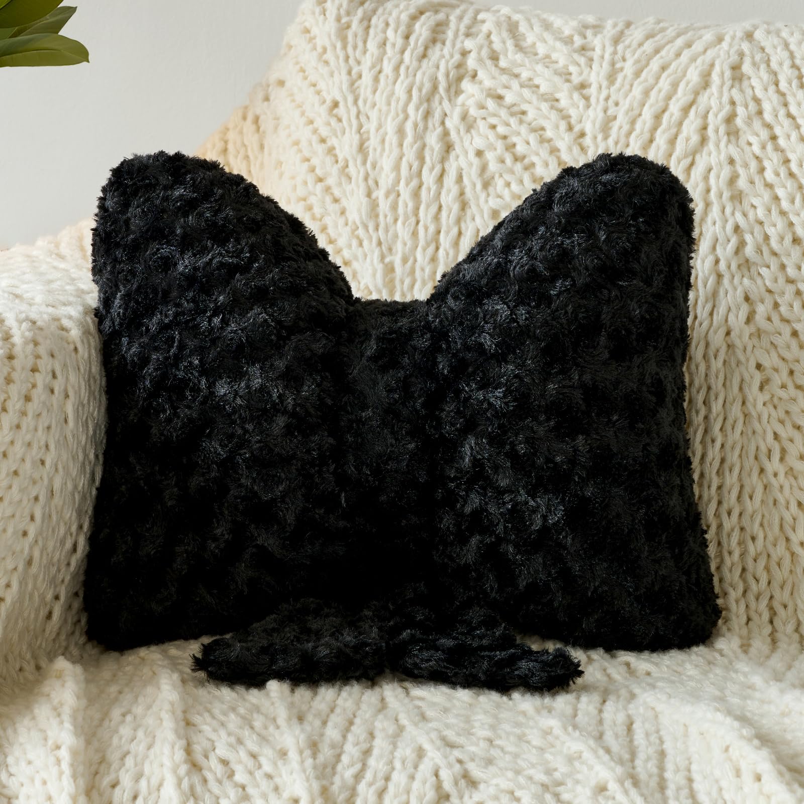 Ddliury Bow Pillow Decorative Bow Pillows with Soft Plush for Couch Bed Bow Shaped Throw Pillow Room Decor