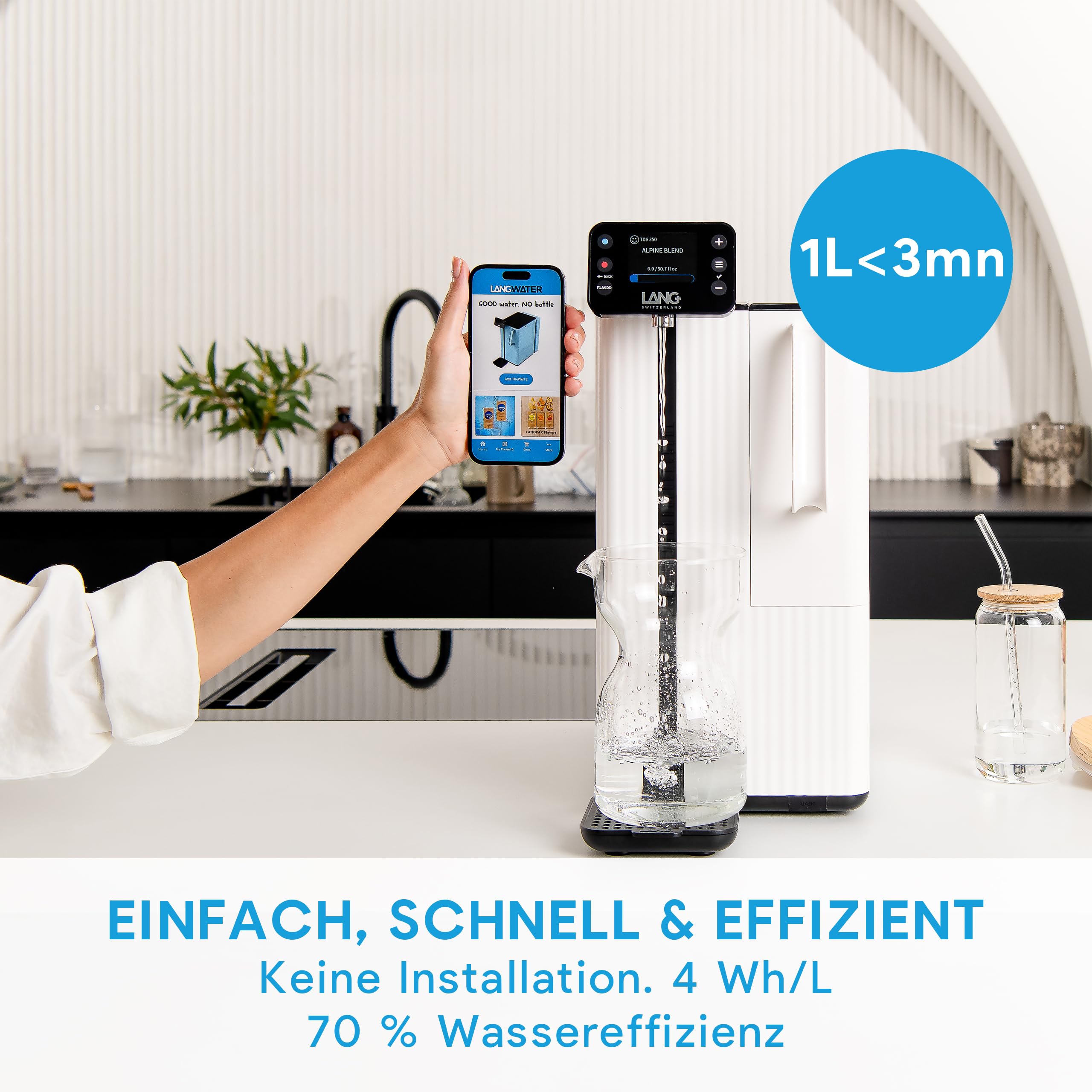 LANGWATER Autisch Osmoseanlage mit anpassbarer Mineralisierung