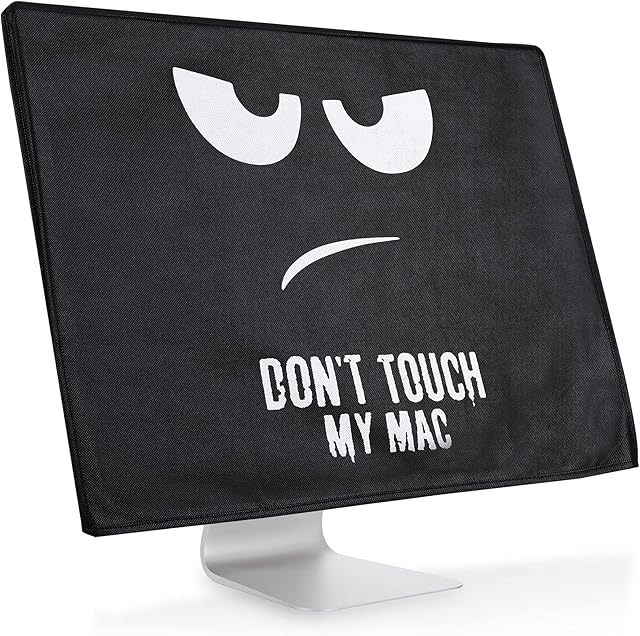 kwmobile Cover Compatible with Apple iMac 24" - 4-in-1 Case - Don't Touch My Mac White/Black