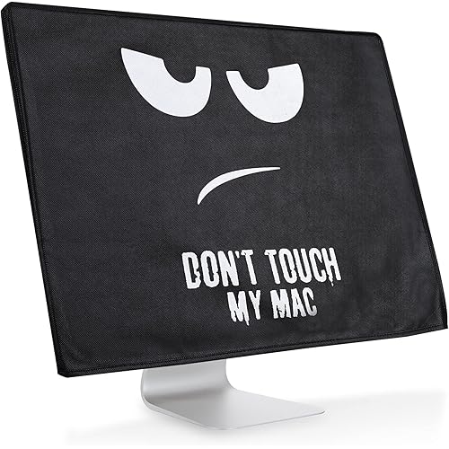 kwmobile Cover Compatible with Apple iMac 24" - 4-in-1 Case - Don't Touch My Mac White/Black