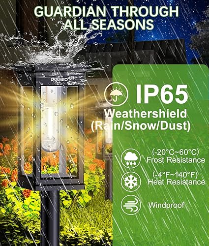 Miniatura 6 de Luces solares brillantes para exteriores, luces de jardín alimentadas por energía solar, impermeables, IP65, luces de camino más altas para césped,