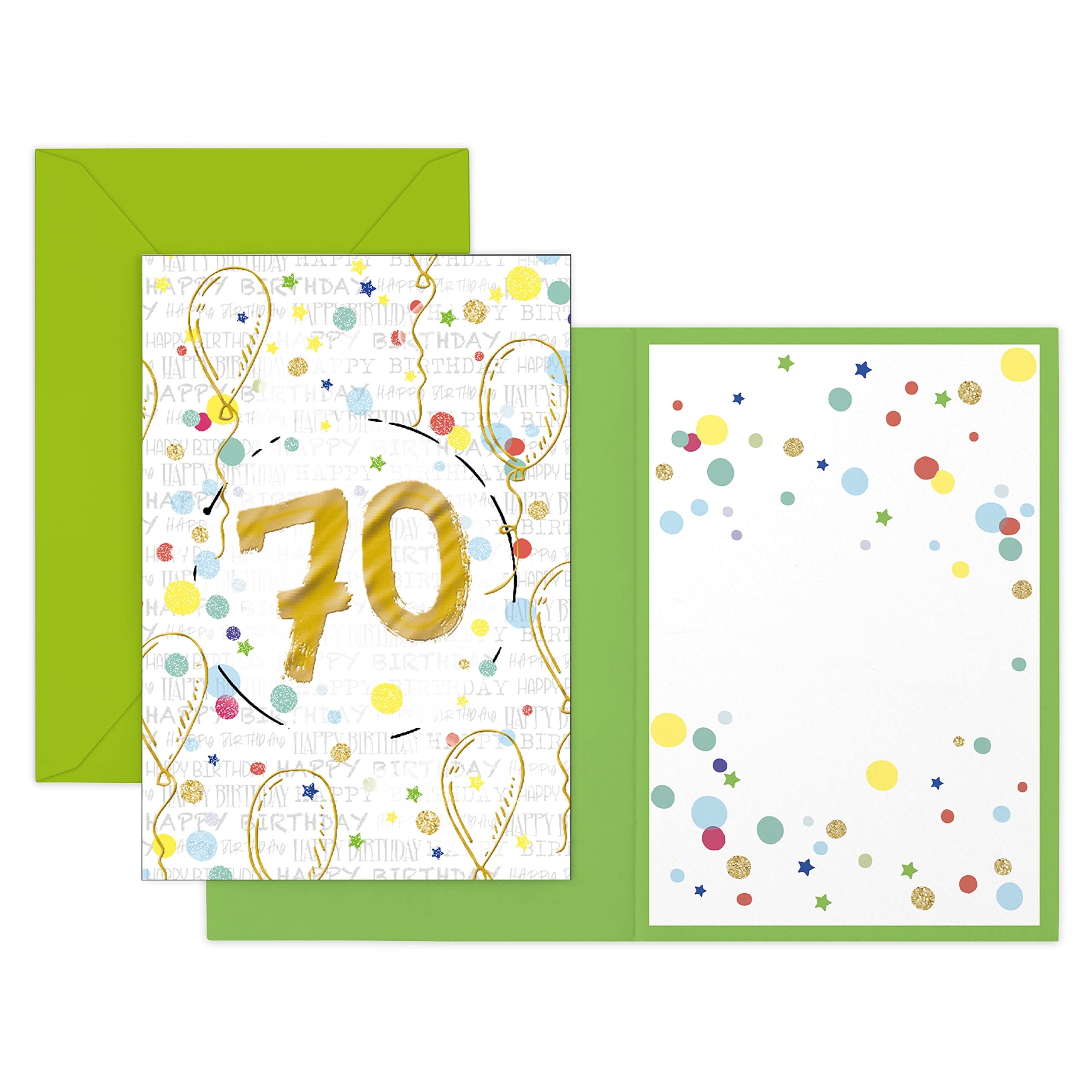 ARKRAFT Birthday Card with Gold Number 70 Years (Unisex, A-070)