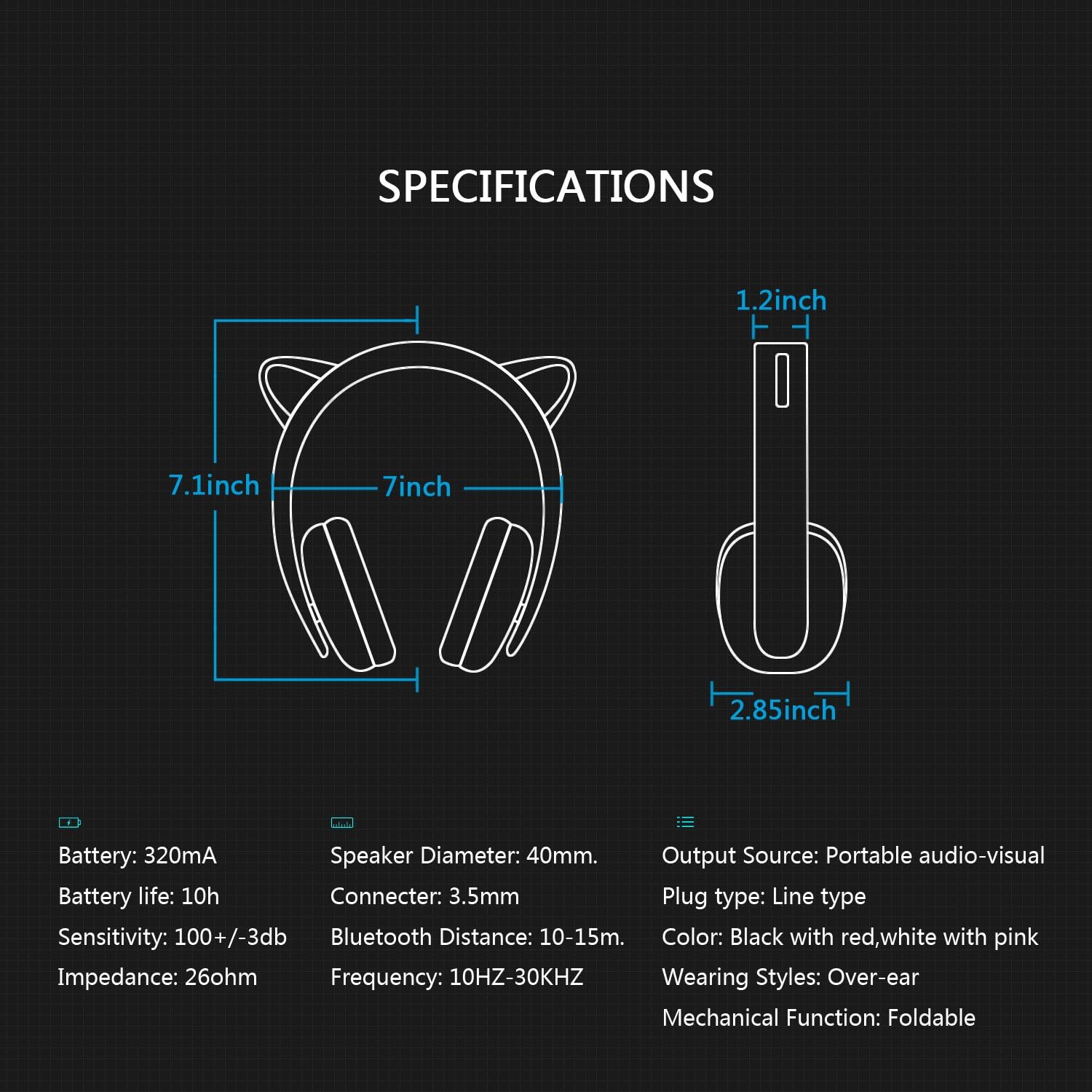 Flаѕh Dеаlѕ - 80% оƒƒ Censi Music Headset Headphone Creative Cat Ear Stereo Over-Ear Game Gaming Bass Headset Noise Canceling Headband Earphone with MIC Rechargeable Port for Bluetooth 4.0 Device (White, Blutooth) Blасk Frіdау - 40% оƒƒ Censi Music Headset Headphone Creative Cat Ear Stereo Over-Ear Game Gaming Bass Headset Noise Canceling Headband Earphone with MIC Rechargeable Port for Bluetooth 4.0 Device (White, Blutooth)