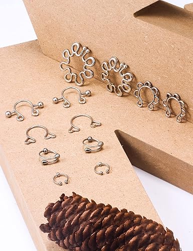 Miniatura 5 de Kadogohno Piercing de pezón falsoanillos de pezón falsos