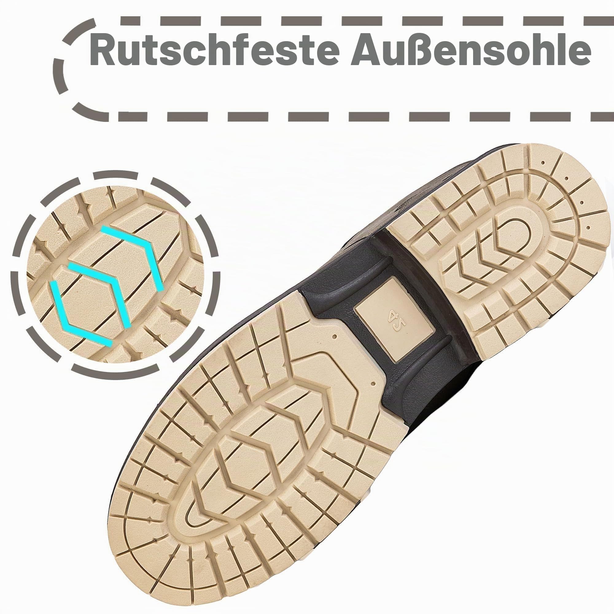 CC-Los Herren Wanderstiefel Casual Chukka-Stiefel Wasserabweisende Arbeitsstiefel Knöchelhohe Stiefel für Herren Grau, 42 EU