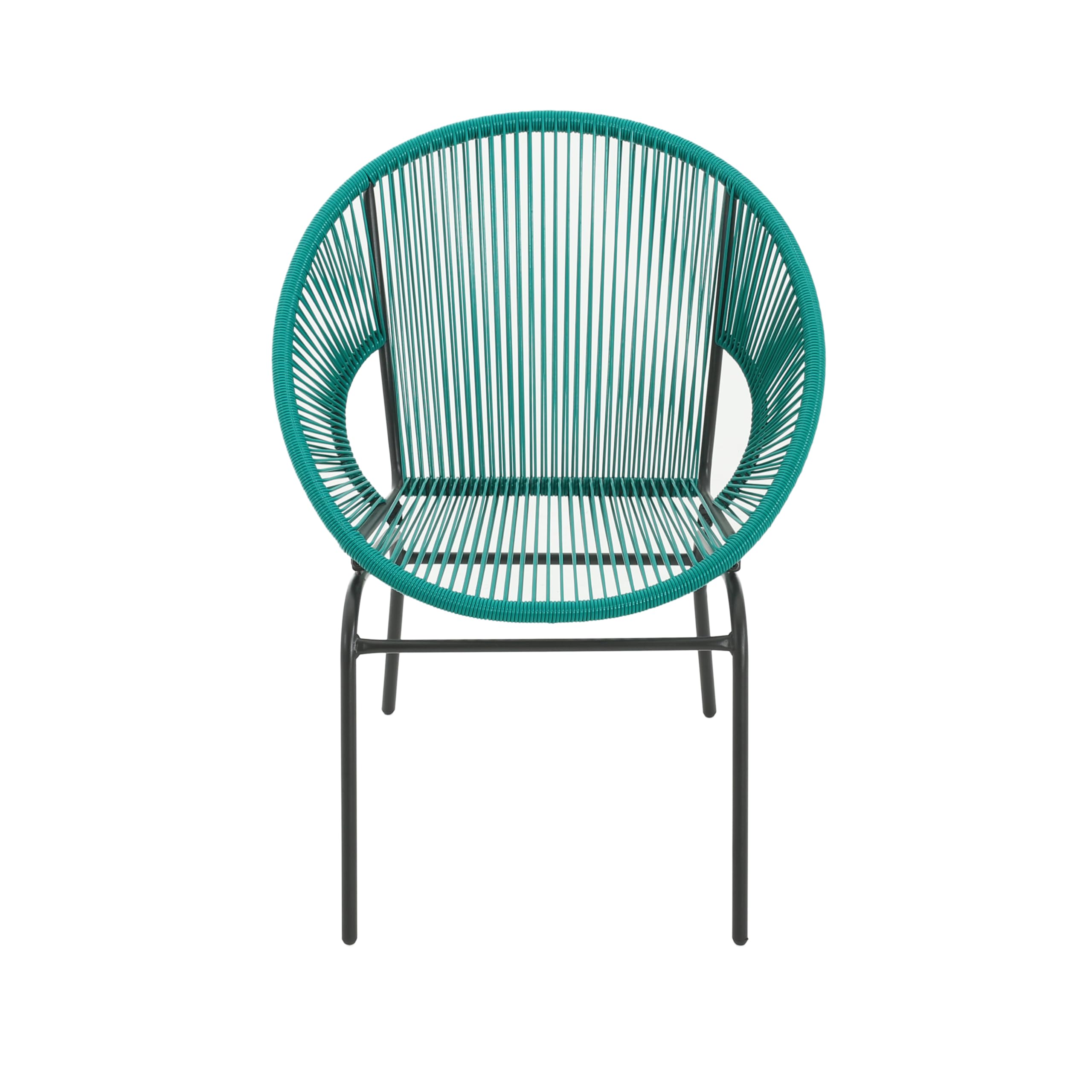 Juego de 2 sillas de mimbre para exteriores, sillas de club de tejido, sillas de asiento tejidas con cesta redonda, patas duraderas con marco de hierro, sillas de ratán para 3