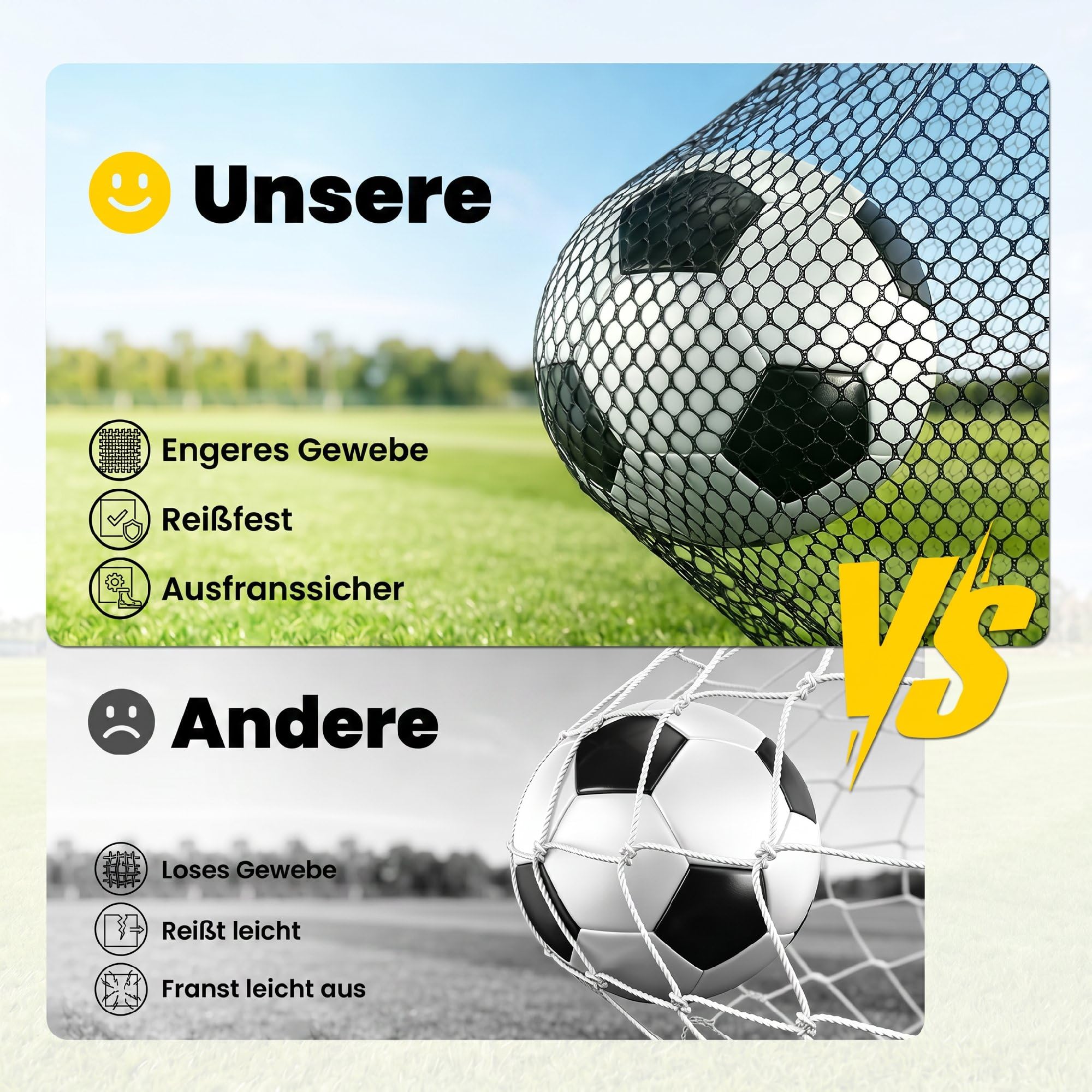 SPORTNOW Fußballtor für Garten 300 x 200 cm Reißfestem Tornetz Outdoor Tor