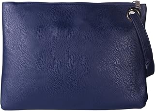 Pochette da donna, con cinturino da polso, da sera, grandi dimensioni, in pelle ecologica in poliuretano