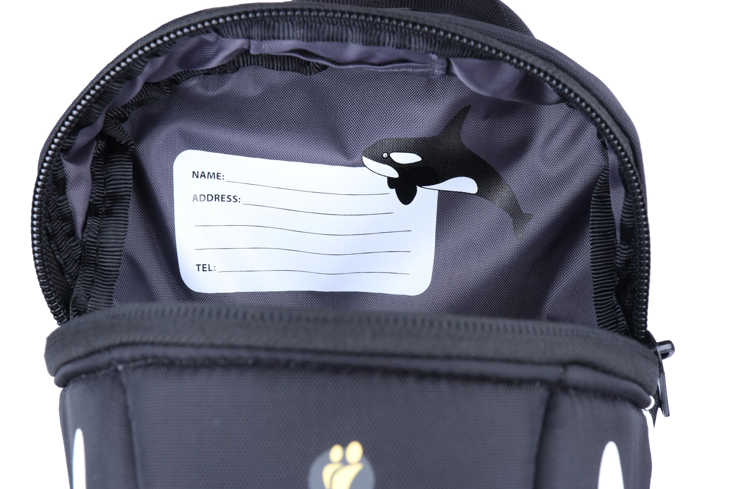 LittleLife Animal Toddler Backpack With Safety Rein, Orca, Black, Mini - Image 3