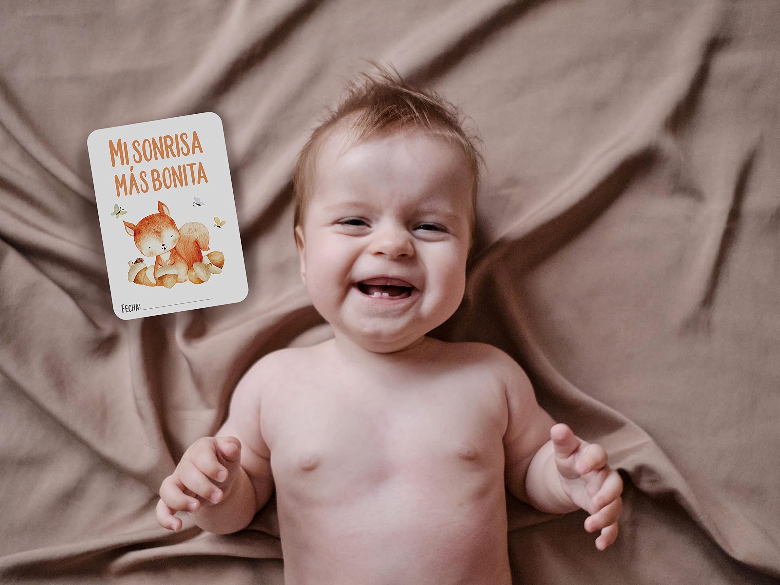 CONTRAXT Tarjetas cumple meses bebe español. Bonitas cumple mes bebe meses español Regalos originales cumplemes bebes recien nacidos futura mamá (Español) — view 5