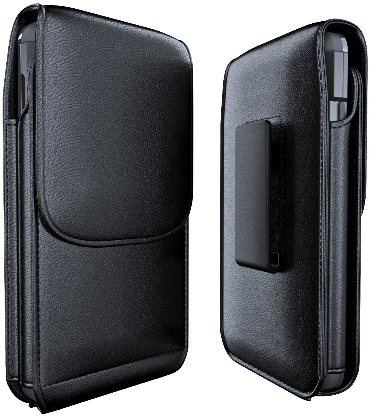 MeilibMeilib Cell Phone Belt Holster for iPhone 12, 12 Pro, 11 Pro, Xs, X, 10 Vertical Leather Belt Case with Belt Clip, ID/Card Holder Carrying Pouch Cover (Fits Apple iPhone 12, 11 Pro with Otterbox Case)