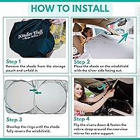 Vista 6 de Parasol para parabrisas BMW X2 (2018-2023), certificado 99.87% UVB y 99% de protección solar UVA. Cubierta opaca de doble capa galardonada, parasol