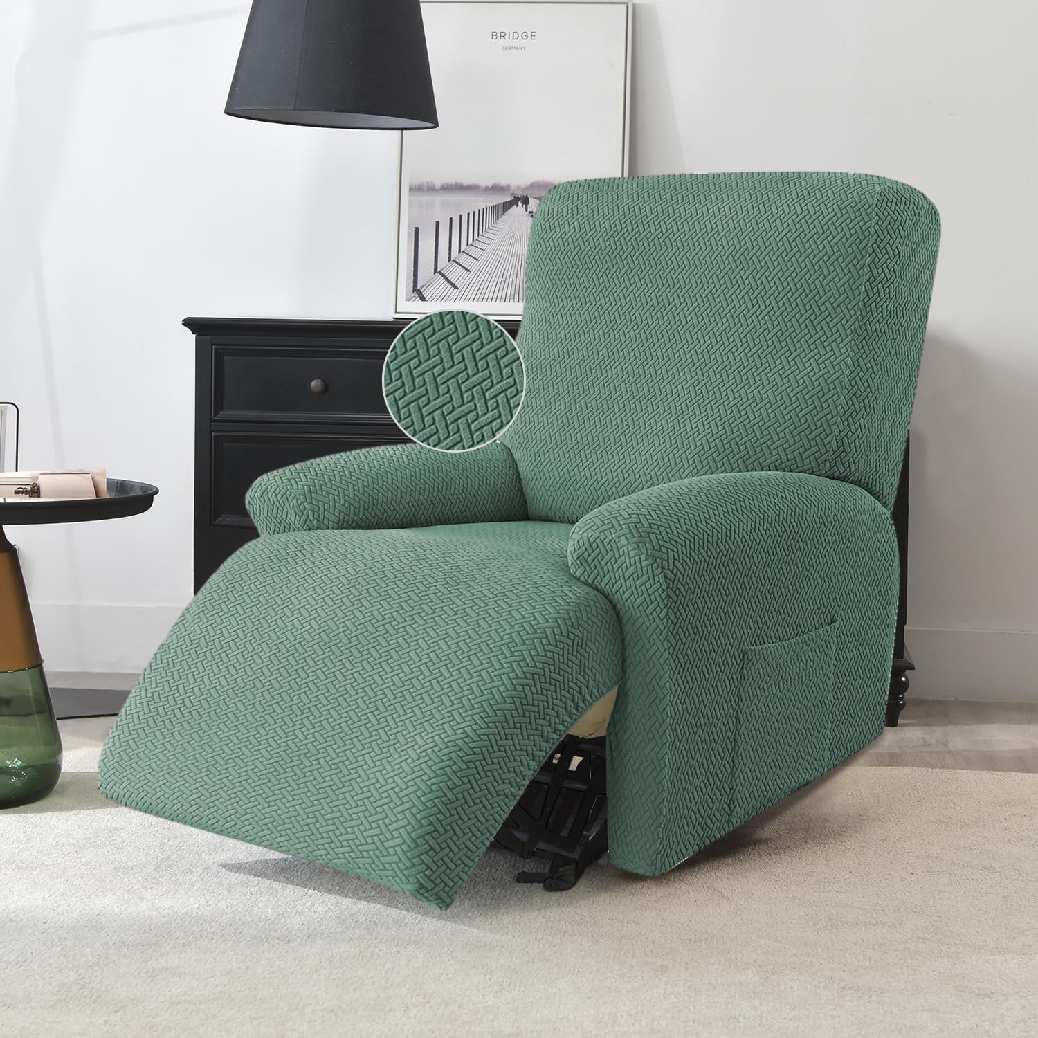HOKIPO Recliner Cover - 3 Seater Grey -12