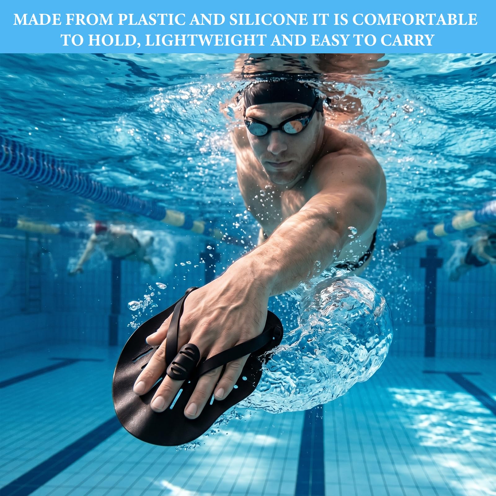 Hand Paddles Schwimmen, Handflossen Schwimmen, Einstellbar Schwimmpaddel Unterarm Kraftkraft, Krafttrainingshilfe, Pool Trainingsgerät, Geeignet Zubehör Erwachsene, Kinder