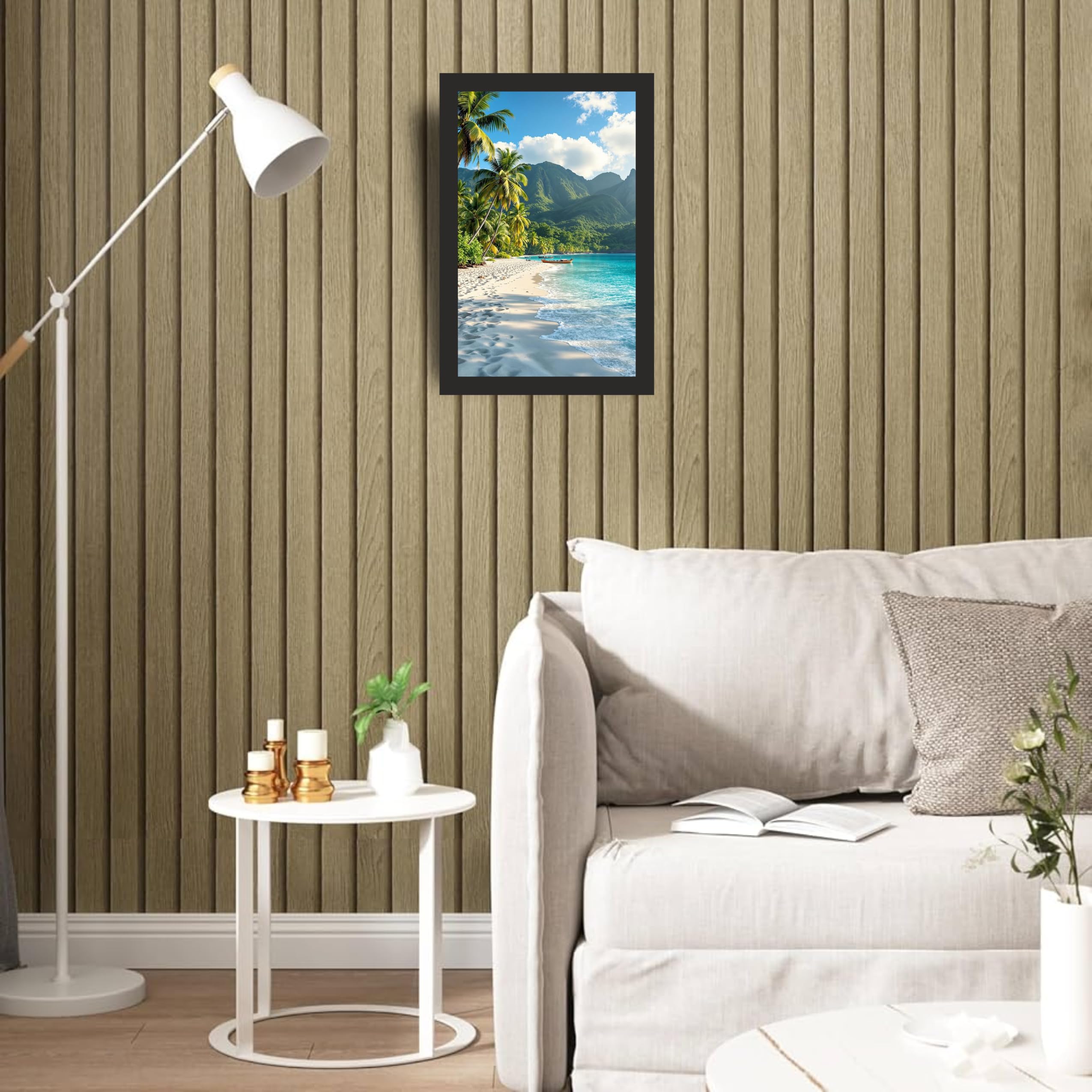 Tropical Beach Landscape Wall Art Frame 12x18 Inch