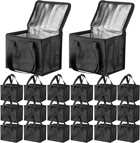 Paquete de 24 loncheras aisladas a granel, bolsas enfriadoras reutilizables, juego de loncheras a prueba de fugas, bolsas térmicas impermeables,