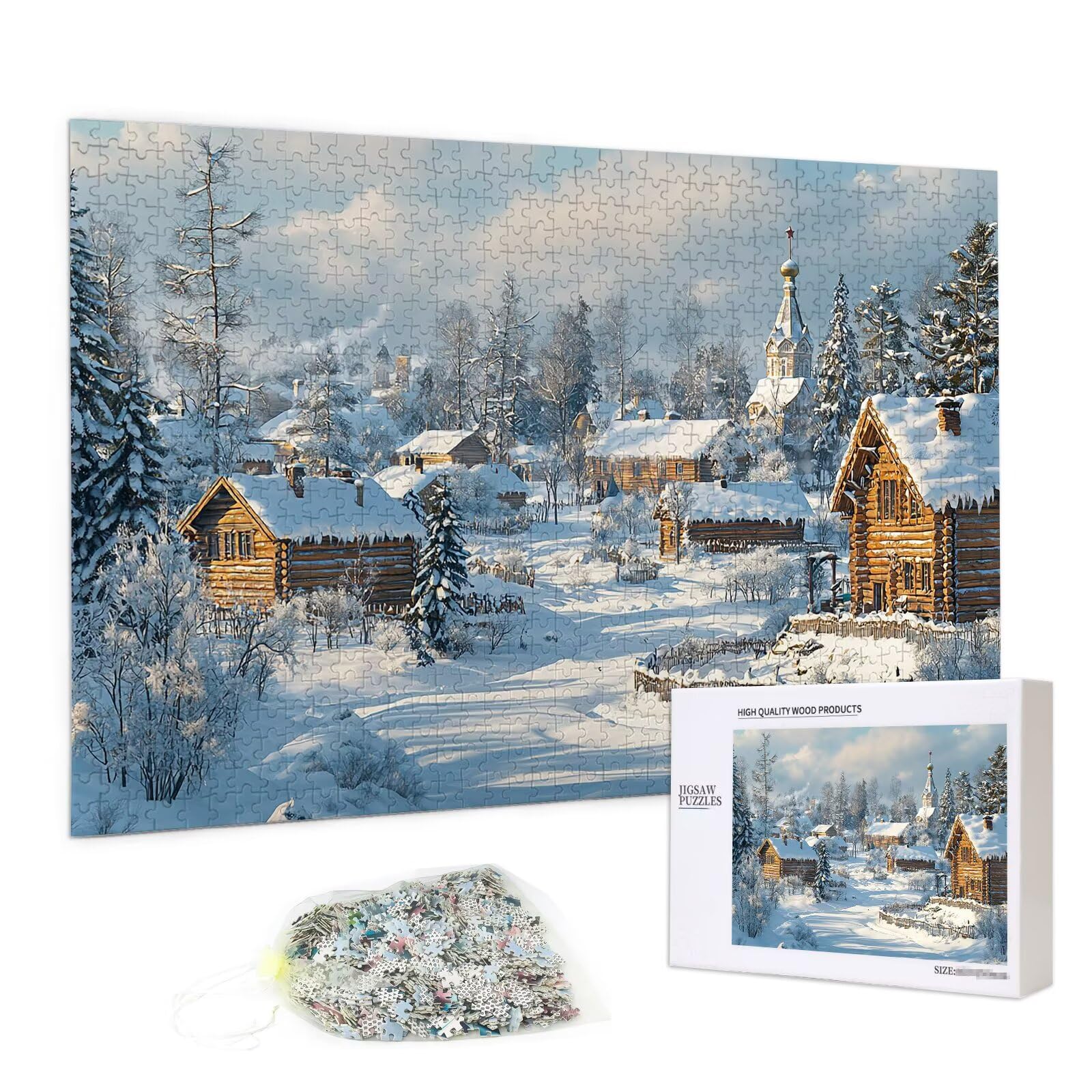 Puzzle 3000 Teile, Kleine Stadt Puzzle 3000 Teile Erwachsene, Holzpuzzle Erwachsene, EIN Herausforderndes Rätsel, Puzzlespiele für Die Ganze Familie, Holzpuzzle für Deko Wohnzimmer, Geschenke, Y-94