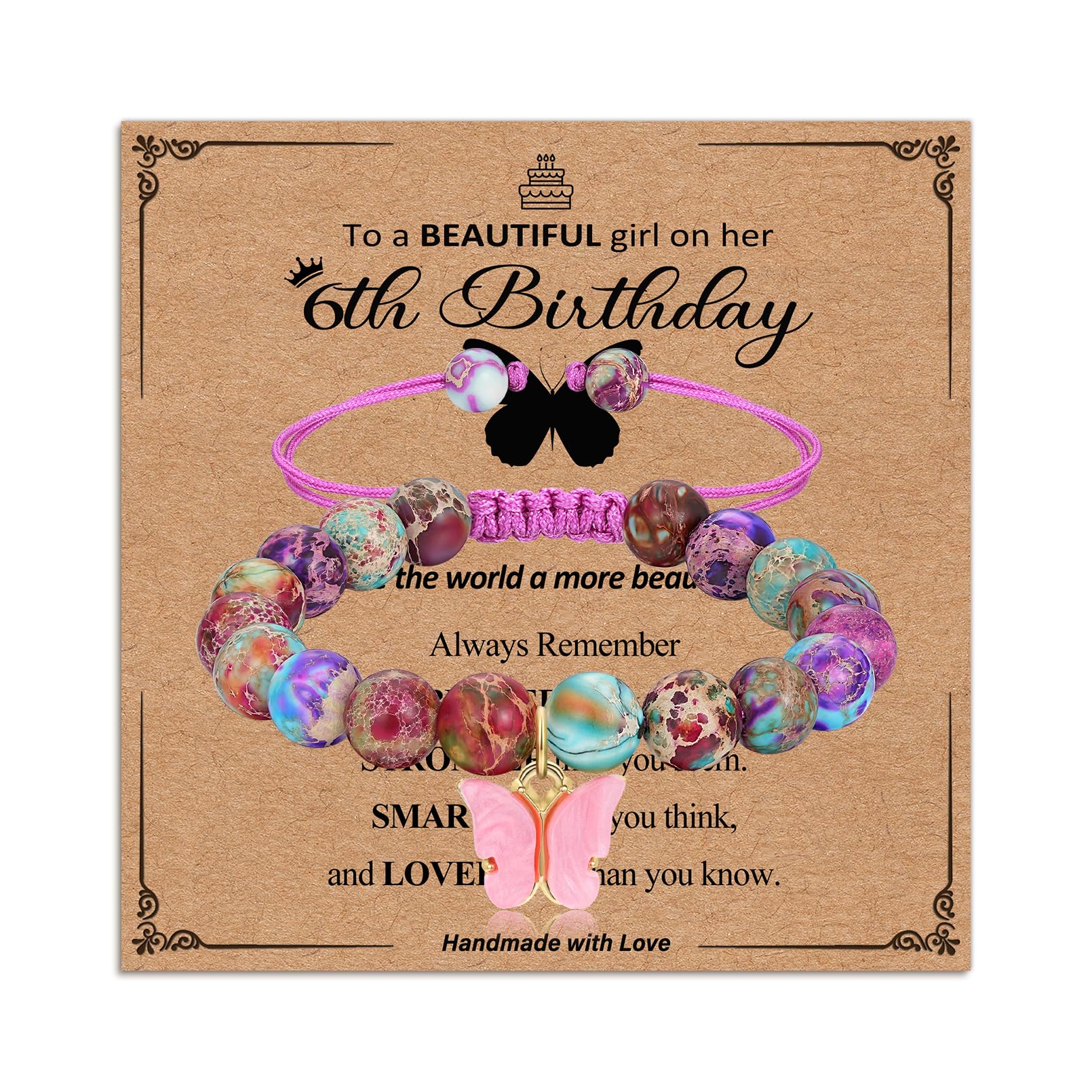 4-12 Year Old Girl Birthday Gifts, Adjustable Pink White Pearl Beaded Bracelet for Teen Girls, 4-12th Happy Birthday Christmas Graduation Gifts for Daughter Granddaughter Niece