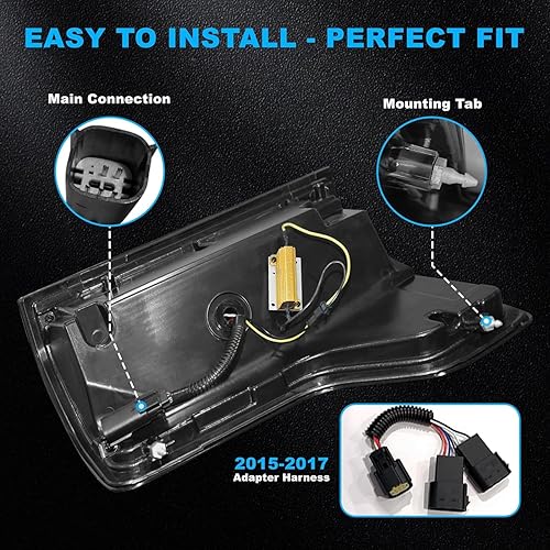 Miniatura 4 de Luz trasera LED compatible con Ford F150 2015 2016 2017 2018 2019 2020 luces traseras luces de marcha atrás, luces de carrera, luces de freno, lado