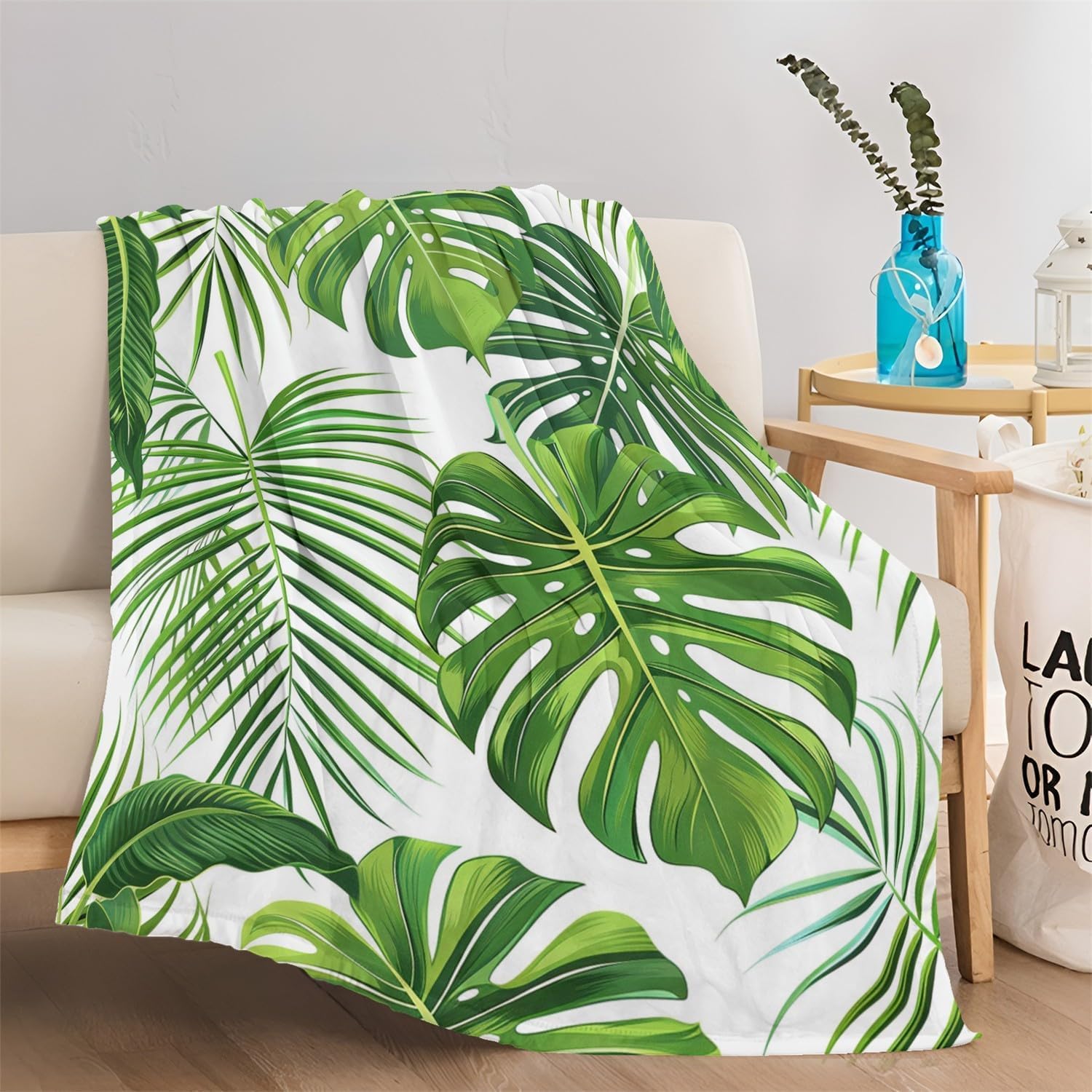 Couverture polaire verte ne perdant pas ses poils pour lit double en taille 100x130