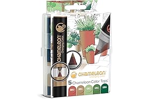 Chameleon Art Products, Nature Tones, Color Tops, Quick and Easy Blending - Set of 5