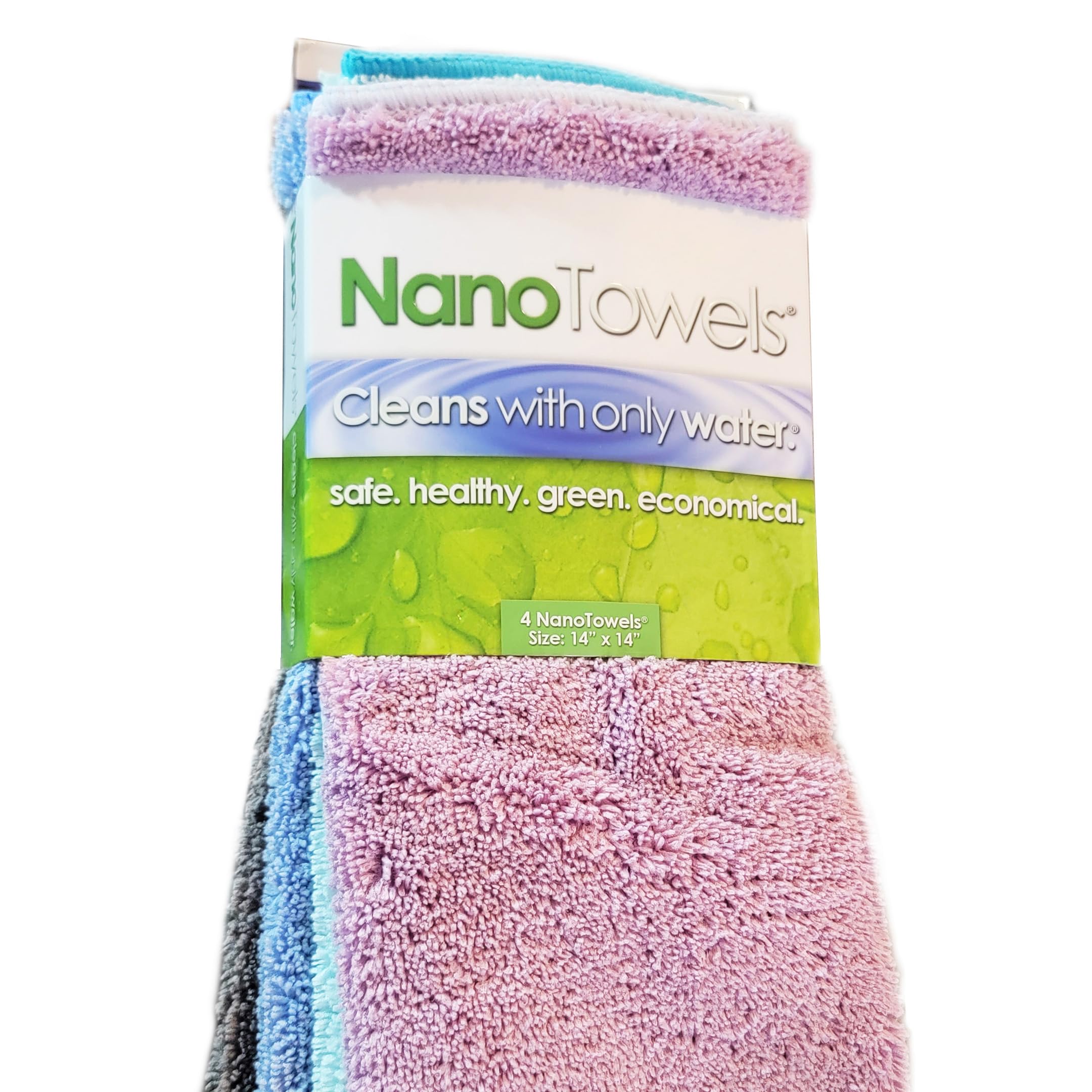 Nano Towels Life Miracle - Amazing Eco Fabric That Cleans Virtually Any Surface with Only Water. No More Paper Towels Or Toxic Chemicals. 4-Pack (14x14, Vanilla)