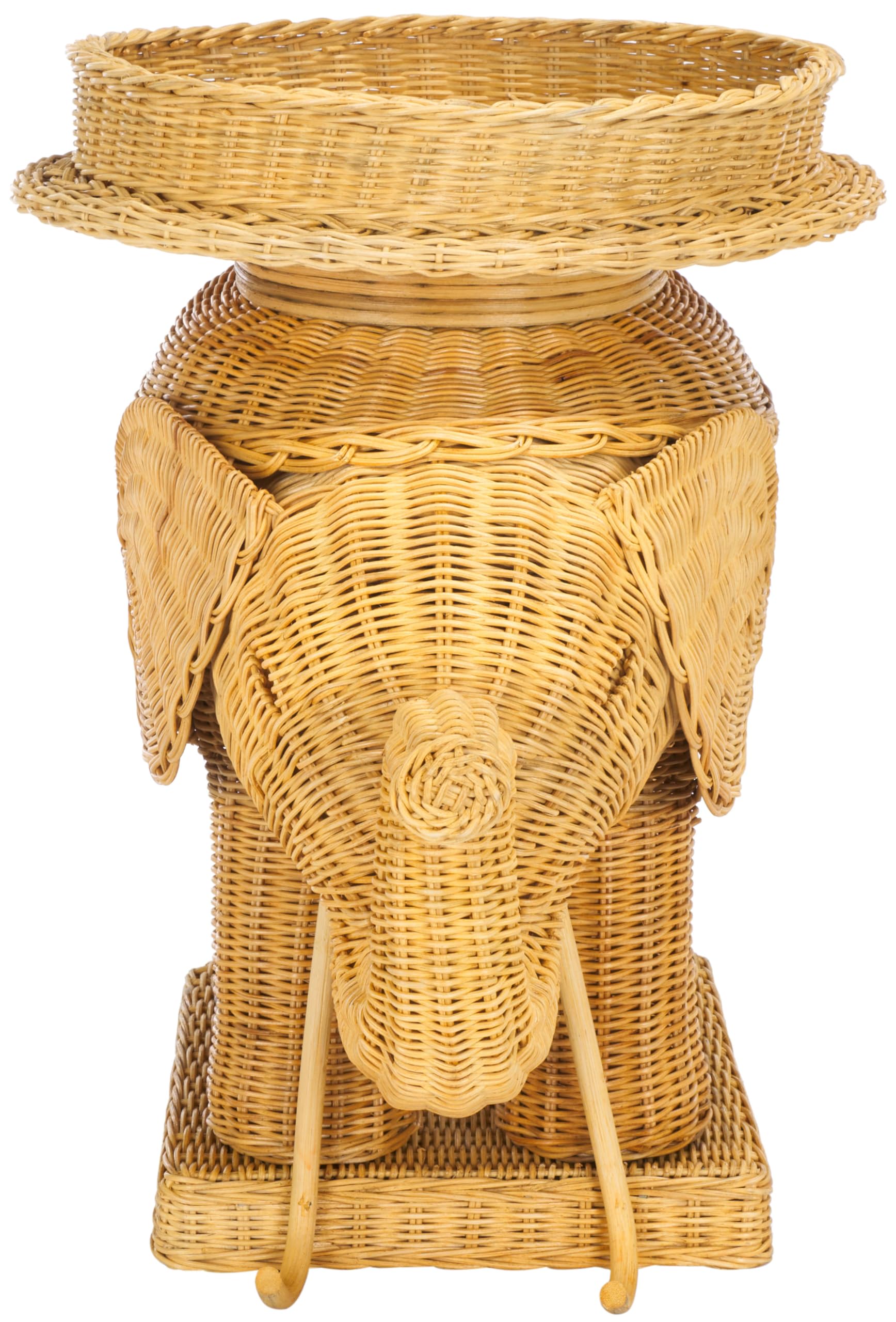 SAFAVIEH Home Collection – Balford Rattan Storage Accent Table with Tray, Fully Assembled, Natural Modern Side Table for Living Room (SEA7038A)