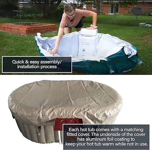 Miniatura 56 de ALEKO Spa inflable para bañera de hidromasaje Burbuja de chorro personal de alta potencia con cubierta ajustable y 3 cartuchos de filtro 265