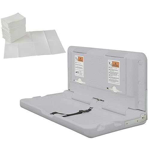 ECR4Kids Horizontal Wall-Mounted Baby Changing Station Wall-Mounted BlueGrey Speckled Grey Speckled, White