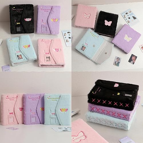 Miniatura 7 de SZHTSWU Carpeta A5 Kpop - Álbum de fotos de felpa con 20 fundas interiores de 3 pulgadas para álbum de fotos en hojas sueltas, rellenable, 6