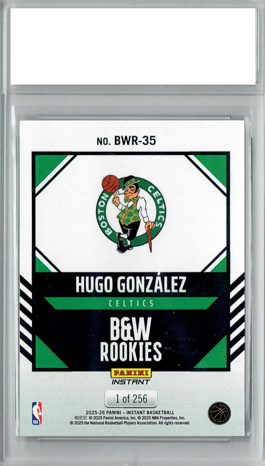 Hugo Gonzalez 2025 Panini Instant #BWR-35 Black & White 1/256 Rookie Card PGI 10