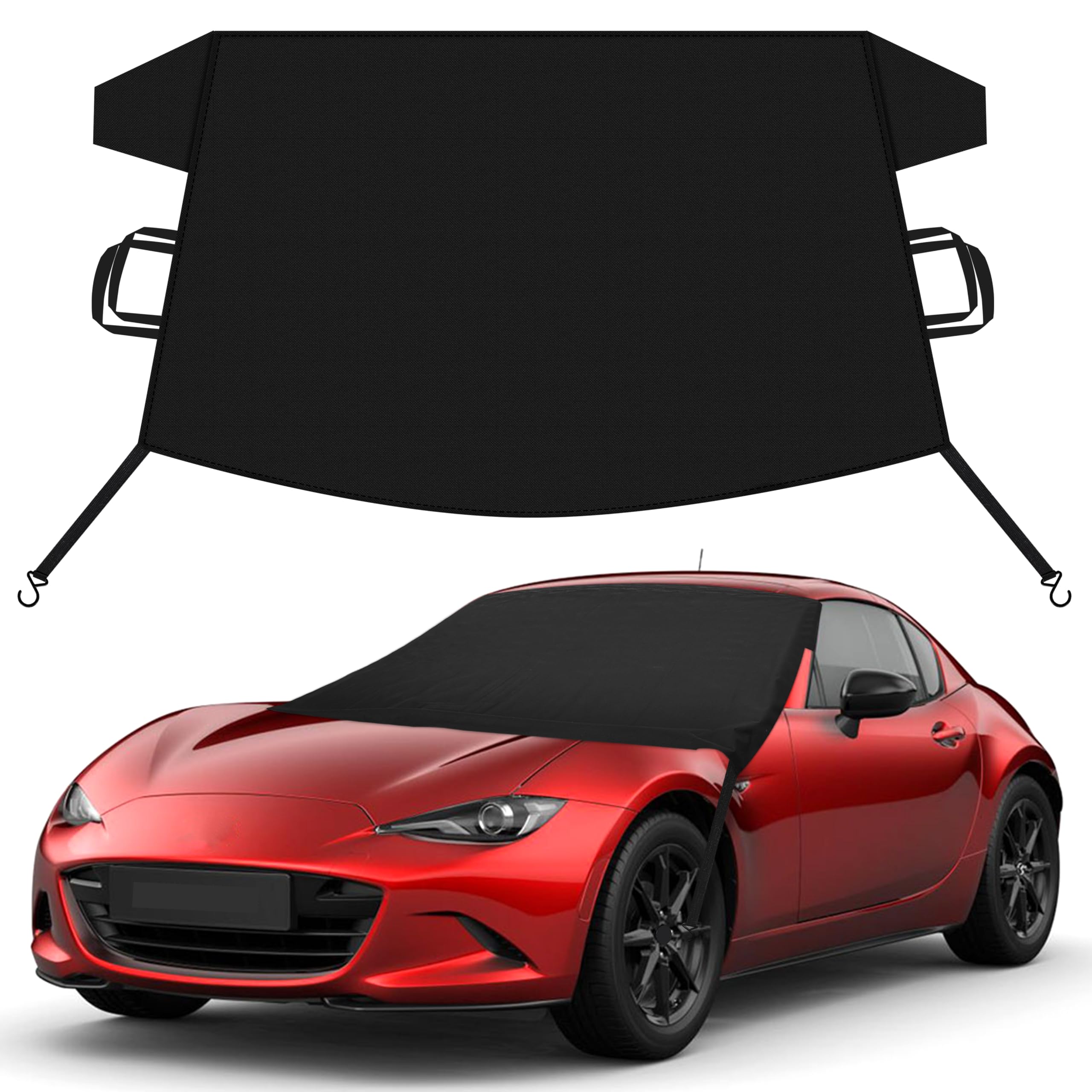 EcoNour Car Snow Cover Compatible for Mazda MX-5 | Windshield Cover for Ice and Snow with S-Hook Straps | Heavy-Duty 600D Oxford Winter Car Cover, Waterproof &amp; Anti-Slip
