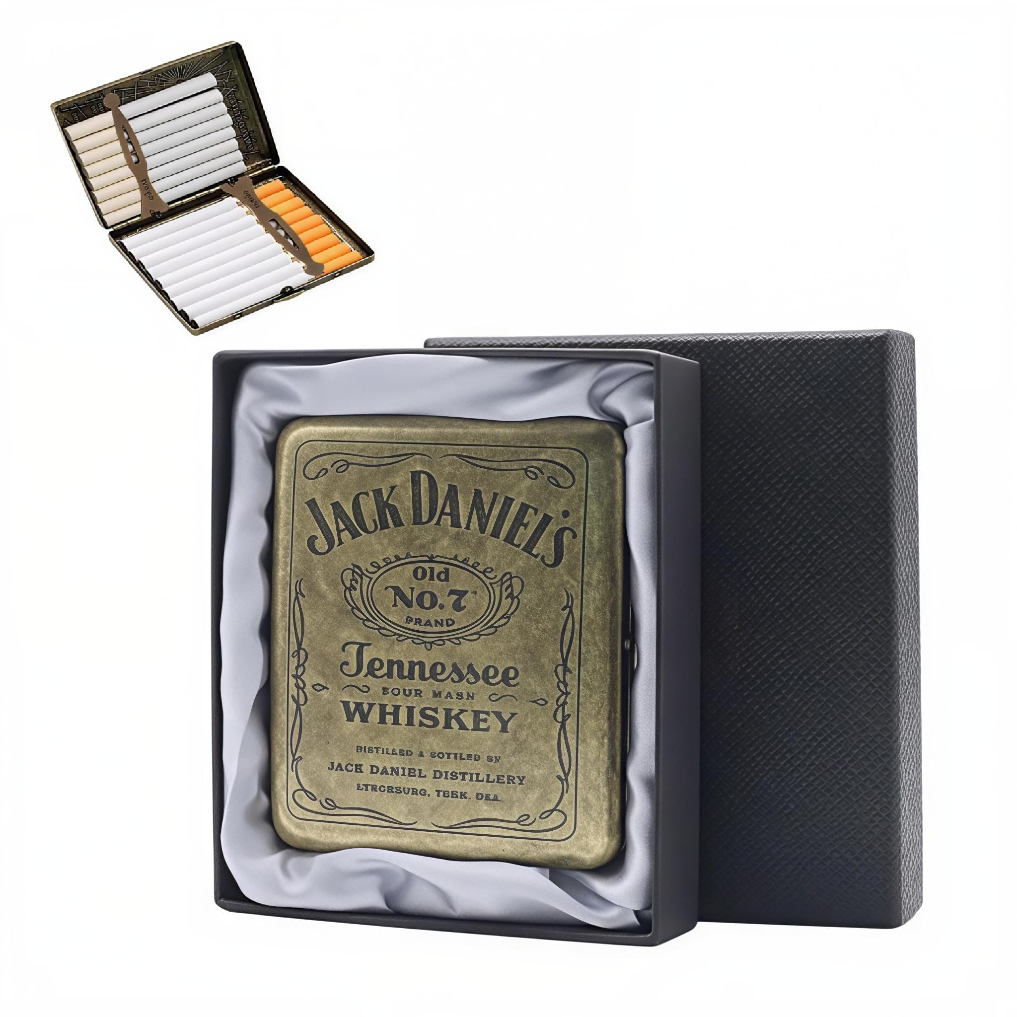 gustave GUSTAVE® Metal Cigarette Case, Retro Cigarette Case, 85mm King Size, Sturdy Double Sided Spring Clip, Pocket Size (20 Cigarettes Capacity)-picture-35
