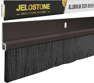 2 Pack - 36'' Commercial Aluminum Door Sweep with Nylon Brush Seal (Dark Bronze Anodized) for Gaps up to 1’’, UL Fire-Rated, UV Stable, Dependable, Long-Lasting and Cost Effective, JS-NB181
