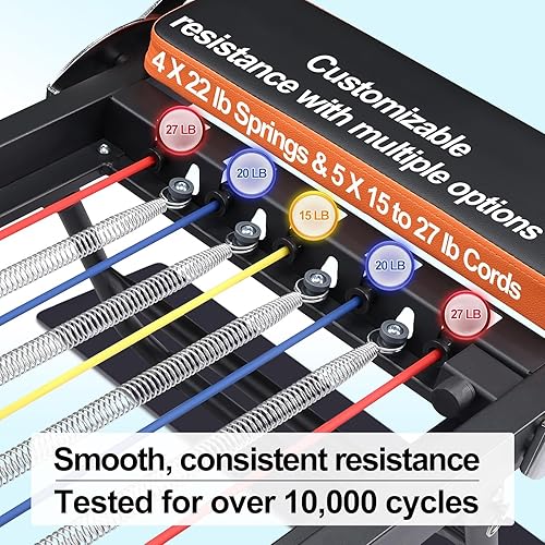 Miniatura 4 de Reformador de pilates, máquina y equipo de pilates plegable Dpiolrcag para uso doméstico y entrenamiento de gimnasio, adecuado para usuarios