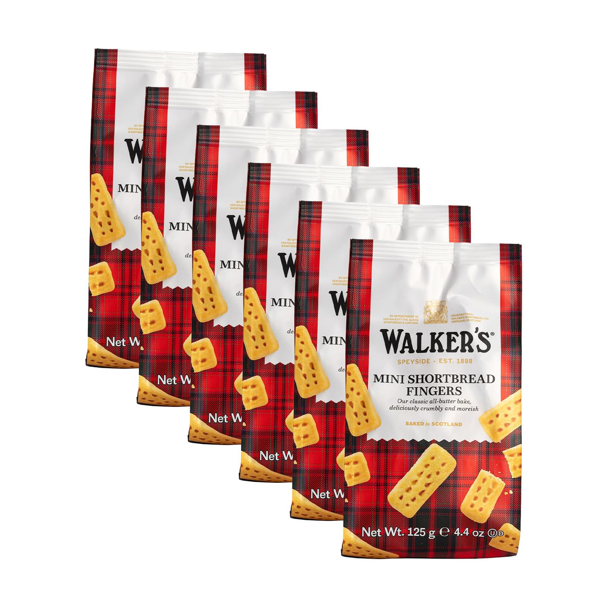 Walker's Shortbread Mini Fingers, Pure Butter Shortbread Cookies, 4.4 Oz (Pack of 6)