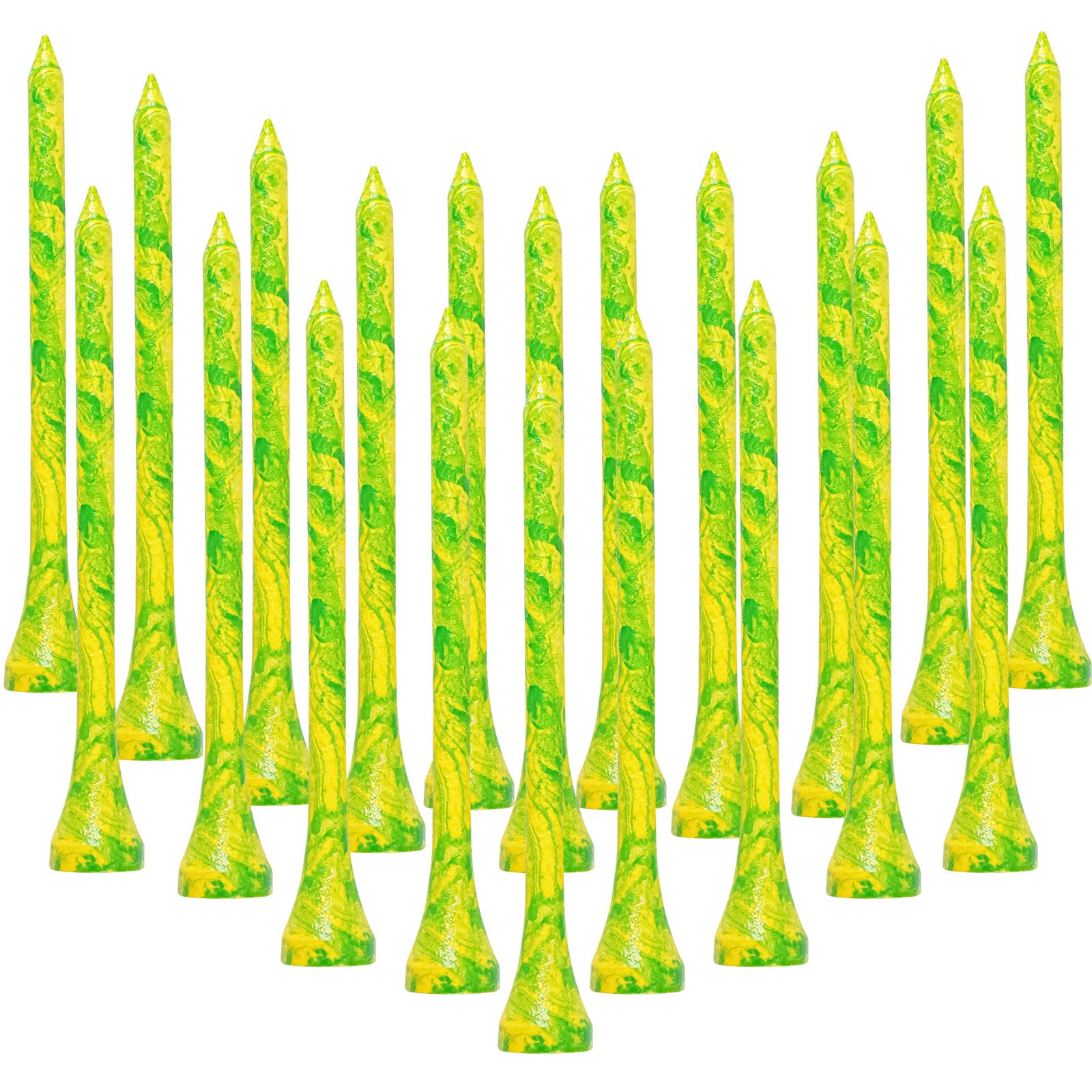 FINGER TEN Golf Tees Wooden Bamboo Bulk 100 Count, Practice Golf Tee Wood Bamboo Sturdy Stable Durable Unbreakable (Green, 3 1/4 Inch (83mm))
