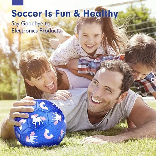 Miniatura 3 de hahaland Balón de fútbol de tamaño 3, con purpurina, regalos para niñas y niños, pelotas de fútbol para niños y niñas de 4 a 8 años, niños pequeños