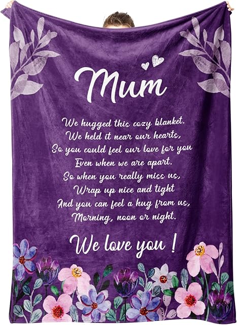 Gowelly Mum Blanket, Mothers Day, Birthday Gifts for Mum from Daughter Son, Presents for Mum, Mummy, Soft Throw Blankets 50 x 60 IN