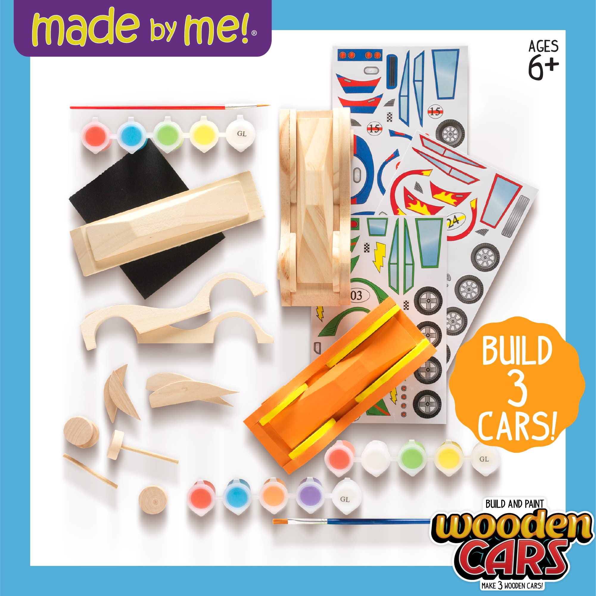 Buy Made By Me Build & Paint Your Own Wooden Cars DIY Wood Craft Kit
