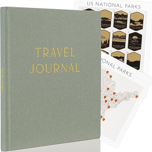 ZICOTO Hermoso diario de viaje para mujer, diario de aventura de lino y planificador para regalar - El diario perfecto para guardar todos tus