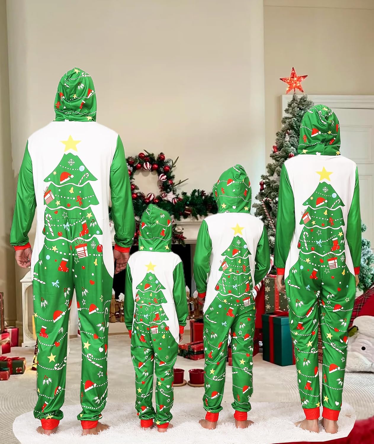 YEAXLUD Christmas Pajamas for Family, Matching Cute Sleepwear Xmas Pjs Onesie Pajamas for Women Men Couples Kids(Position Xmas Tree-Women-XXL) - Image 3