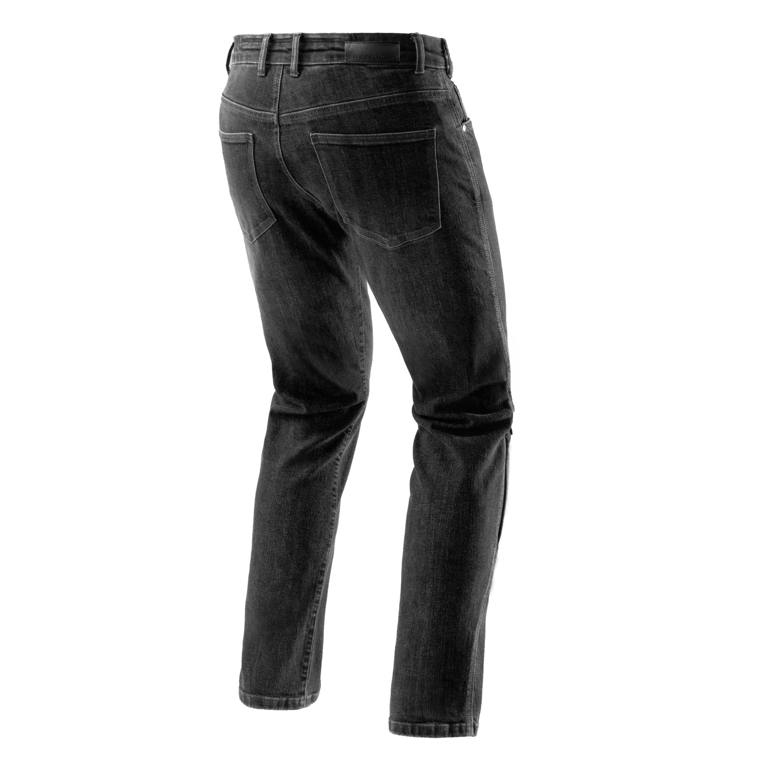 REBELHORN Classic Mono Jeansy motocyklowe Spodnie motocyklowe Męskie | Jednowarstwowe | Ochraniacze Kolan i Bioder poziomu 2 | Kieszeń na ochraniacz kości ogonowej | Regular Fit