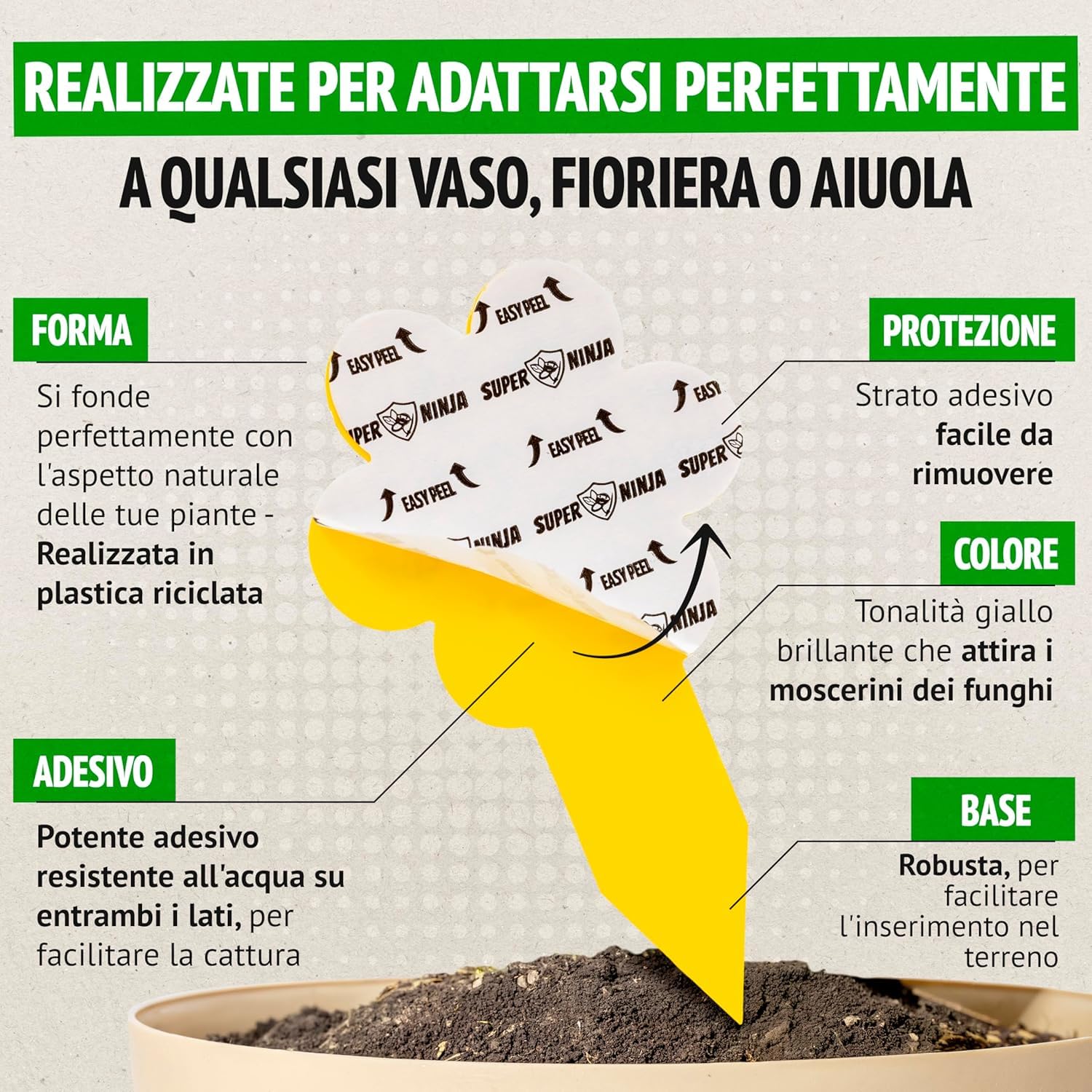 Trappole anti Moscerini delle Piante 30 Pezzi Esche Adesive Eco Senza Insetticidi